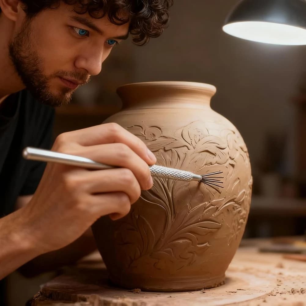 Set di 14 Utensili per Modellare l'Argilla YANA50I, Strumenti per Scultura in Cera e Ceramica, Attrezzi per Rifinitura Artistica