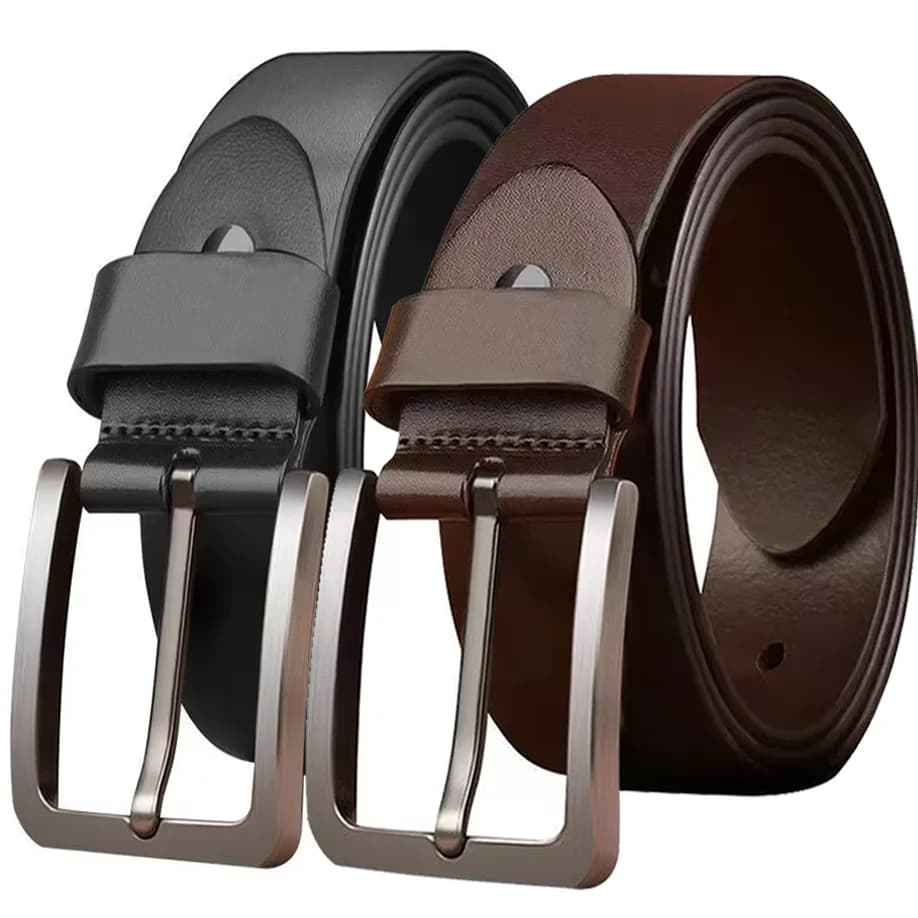 Cinture con fibbia in lega regolabile con perno in lega classica per jeans Cintura unisex da uomo e da donna Cinture in pelle PU da lavoro Cinghie in vita Cinture
