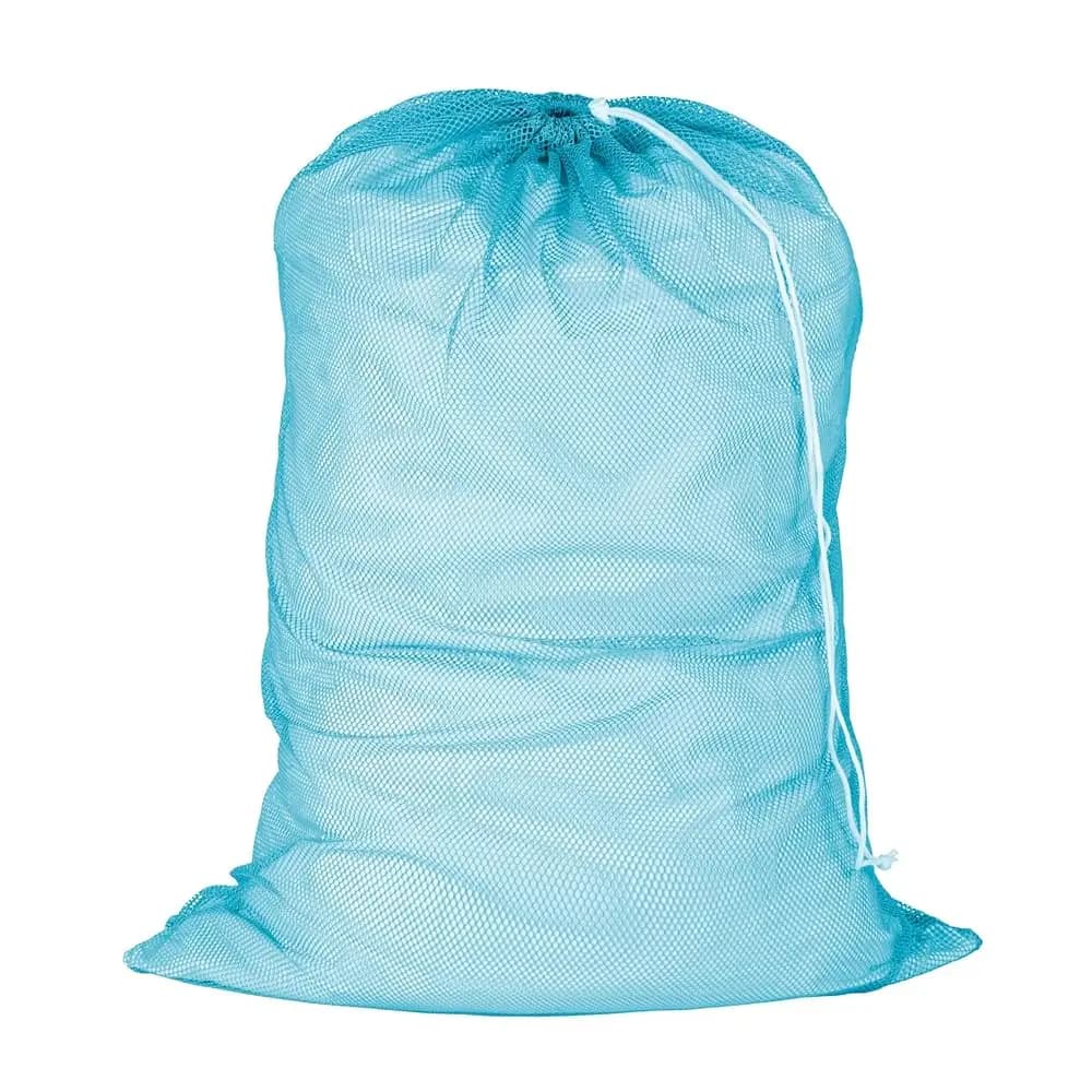 LBG-02811 Sacchetto per biancheria in rete con coulisse, Blu Oceano, 25 pollici L x 36 pollici H
