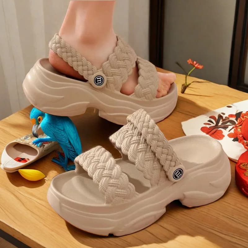 Scarpe da spiaggia pantofole da donna casual leggere antiscivolo comode con fondo spesso alla moda estiva