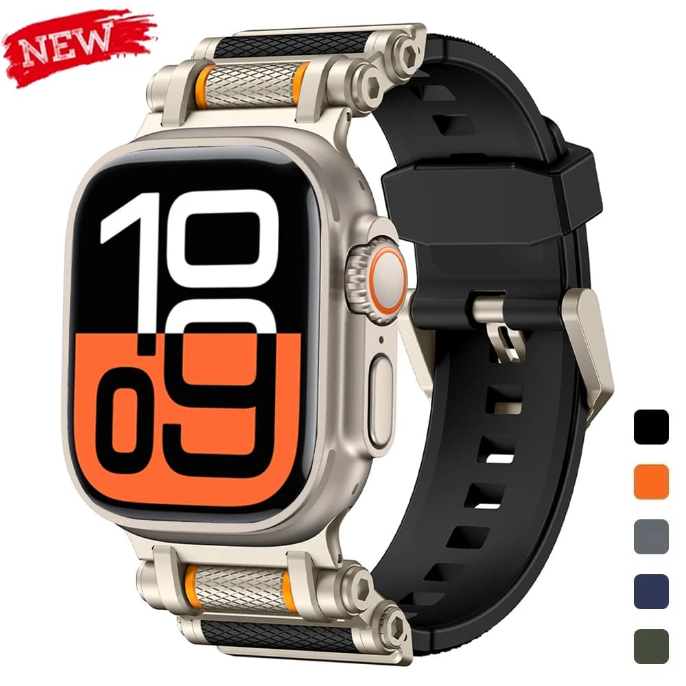 Cinturino sportivo per Apple Watch Ultra 3/2 49mm 46mm 45mm 44mm Cinturino Correas per IWatch Series 11 10 9 8 7 Se 6 Bracciale in silicone