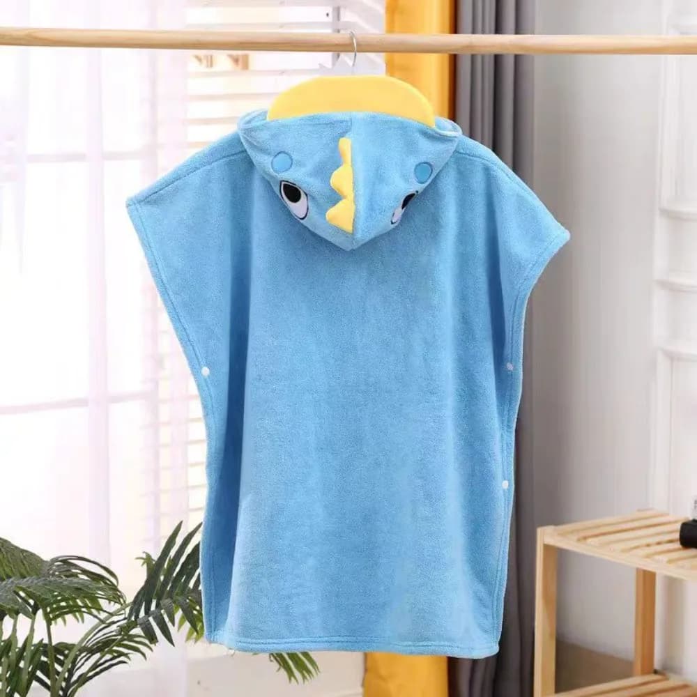 Warm cartoon children's towel coral velvet with soft hooded robe and absorbent nightwear bathrobe