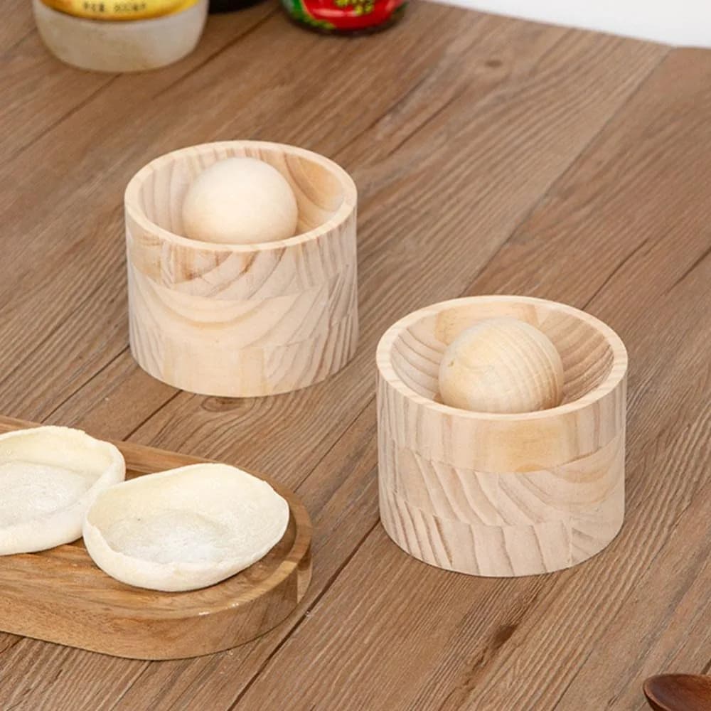 Stampo in Legno per Sfoglie di Ravioli, Utensile Rotondo per Pasta, Stampo per Realizzare Involucri per Ravioli, Strumento Riutilizzabile per Pressare l'Impasto