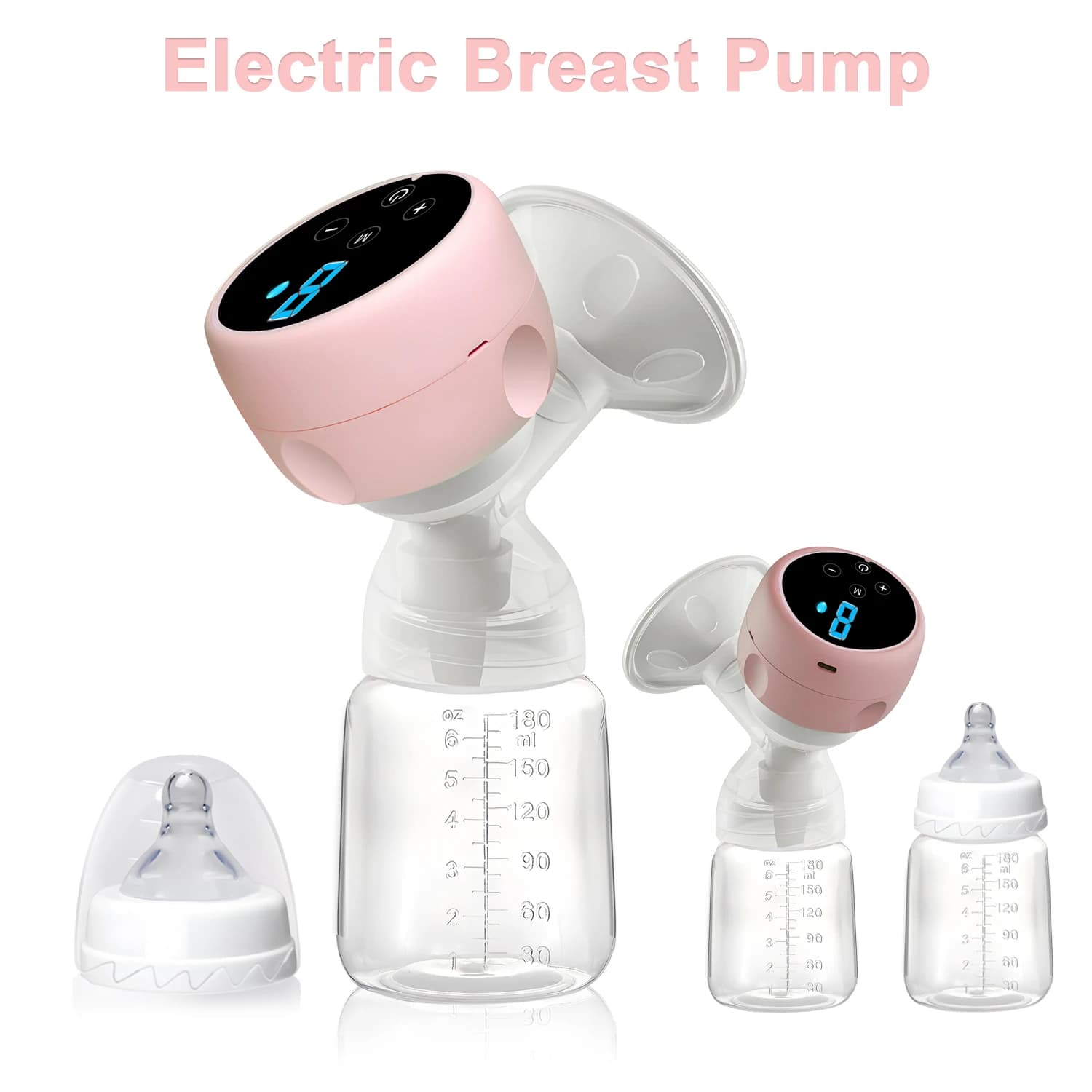 2IN1 Electric Breast Pump Smart Automatic Breast Milk Machine Baby Milk Bottle & Baby Pacifier Portable Nipple Suction Breast