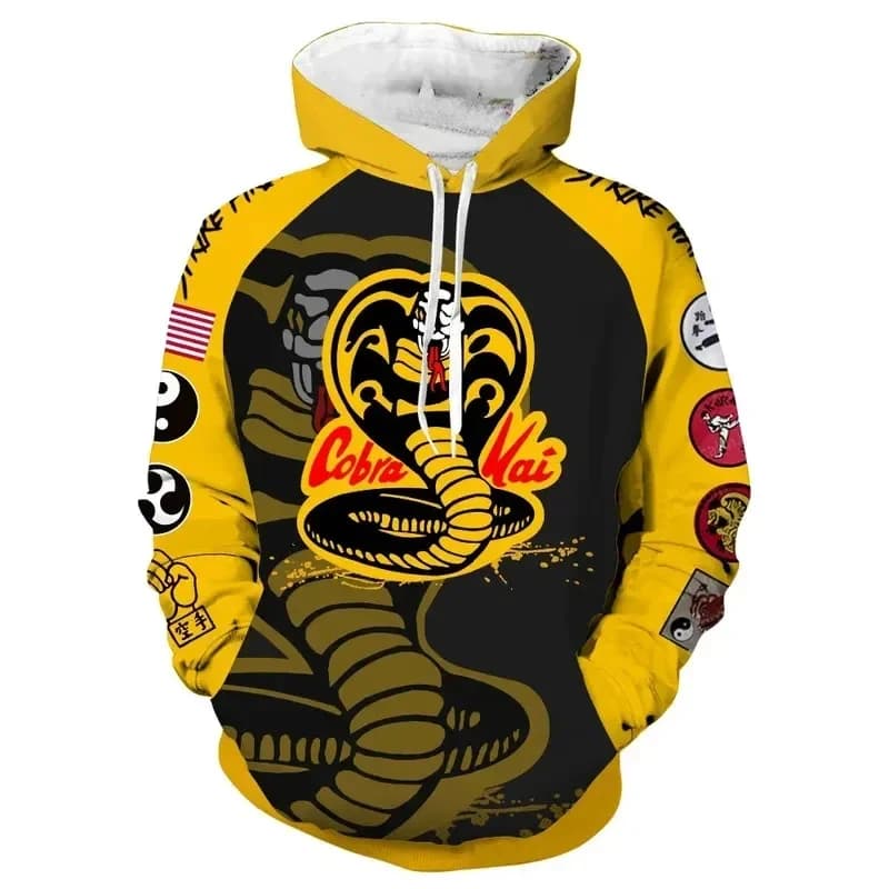 Costumi di Halloween per Cosplay ★ Giacche e Felpe con Cappuccio per Adulti Ispirate al Film Anime Cobra Kai, con Zip, per Uomo e Donna, Sportive ☆ Nuovo