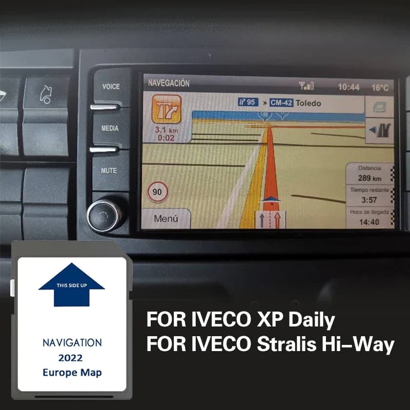 Navigazione Europa Mappa SD Software GPS Scheda Sat Nav 2022 per IVECO Stralis Hi-Way Car