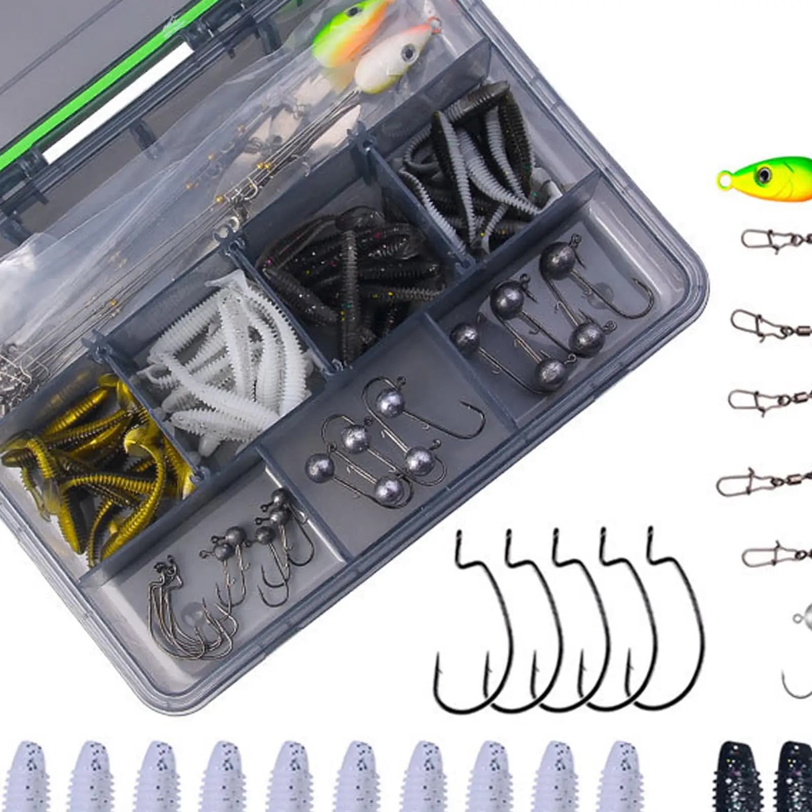 Fishing bait kit with Rainheads, Salt Water Fishing Box, Trout baits, Catfish, Crappies, For Beginners, Ice Fishing, River, Lake, Surf