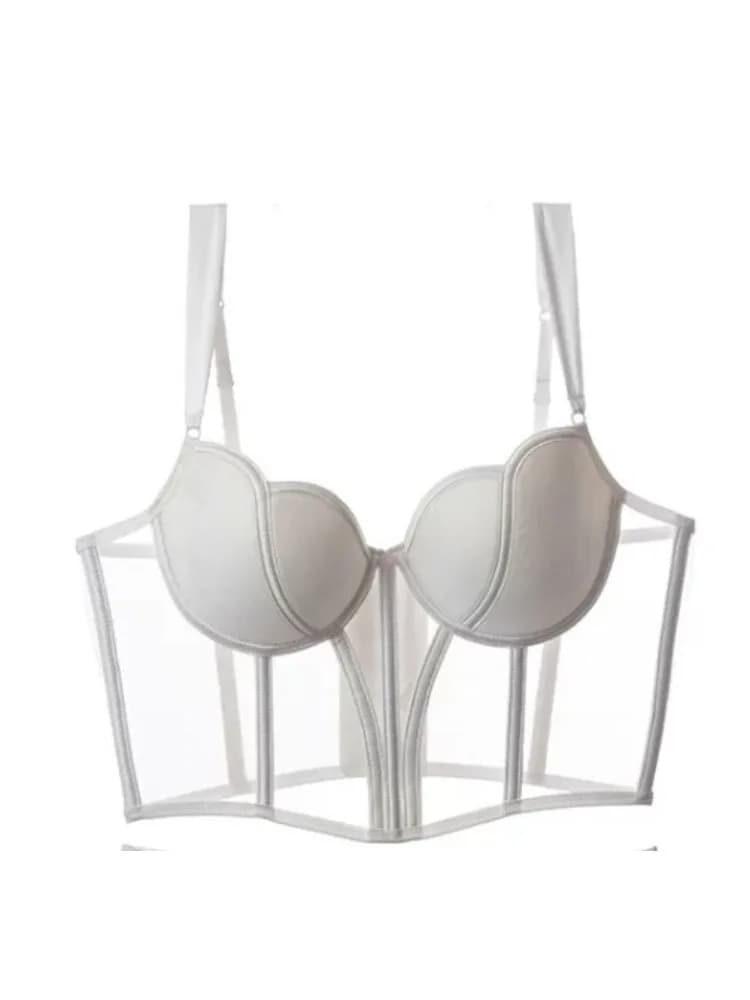 Reggiseno Corsetto Sexy Francese a Lisca di Pesce Push-Up Anti-Cedimento per Seni Piccoli e Grandi, Lingerie Sottile e Confortevole con Supporto S-XL