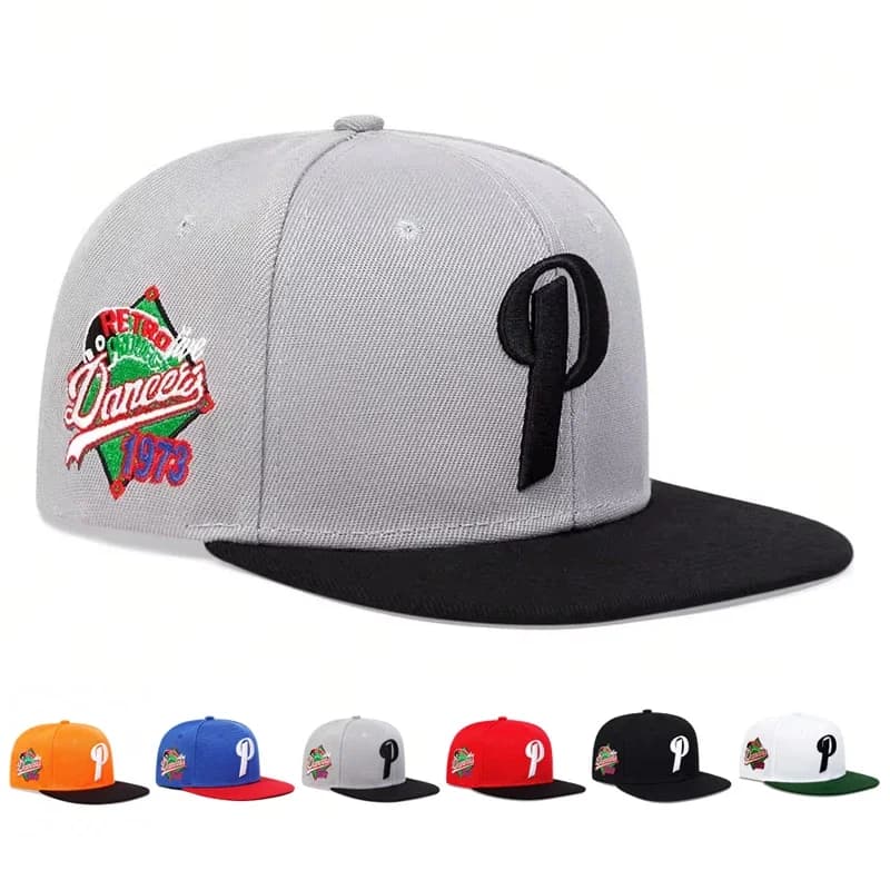 Cappelli Hip-hop Unisex con Ricamo Lettera P, Cappellini da Baseball Regolabili Casual Primavera Autunno, Cappello Parasole per Esterni