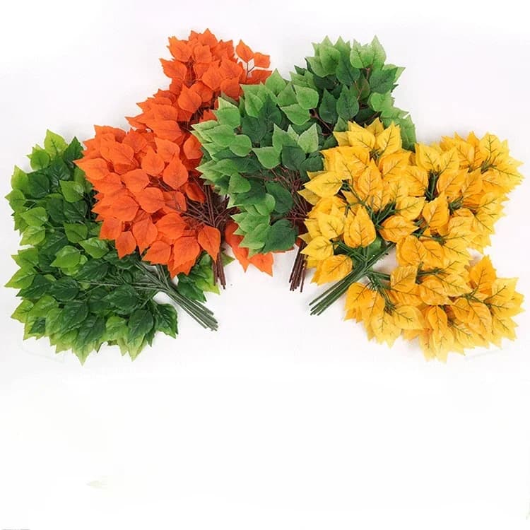 12 pezzi di foglie di betulla artificiale, rami, decorazioni da giardino, foglie, decorazioni per matrimoni, grandi piante simulate