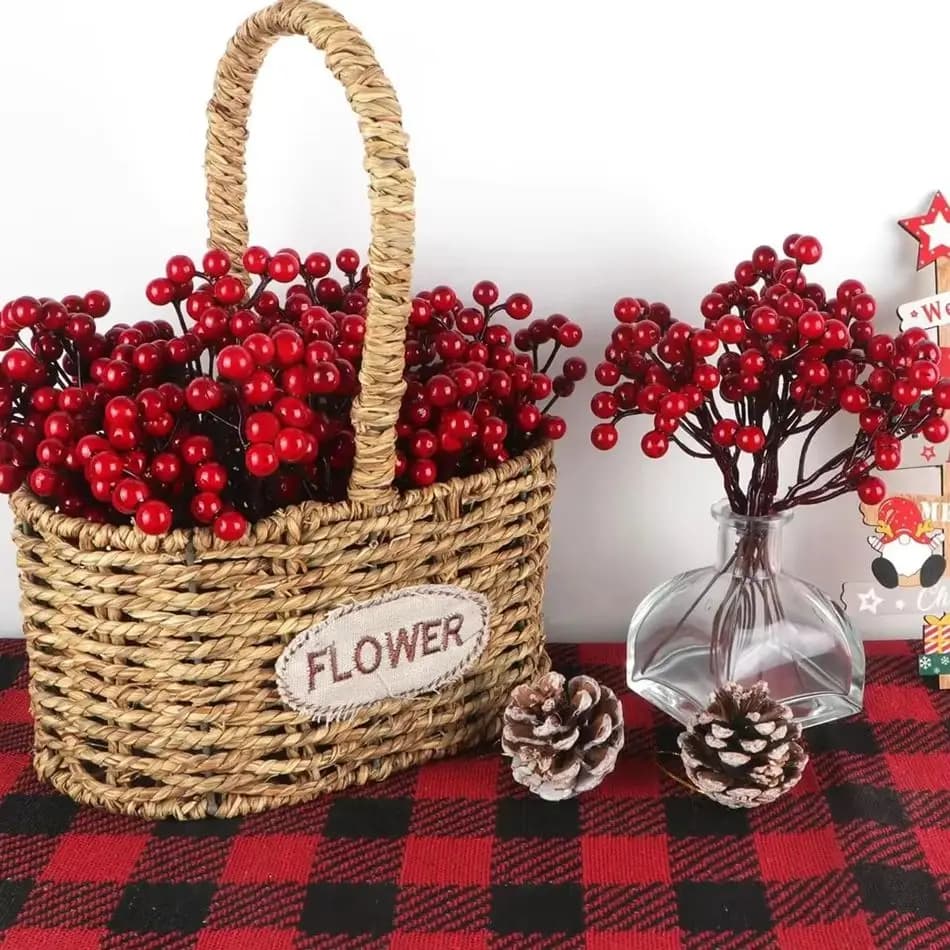 1/3pcs Artificial Plant Holly Little Red Fruit Halloween Christmas Home Dining Table Ornament Wedding Party DIY Decoration Gift
