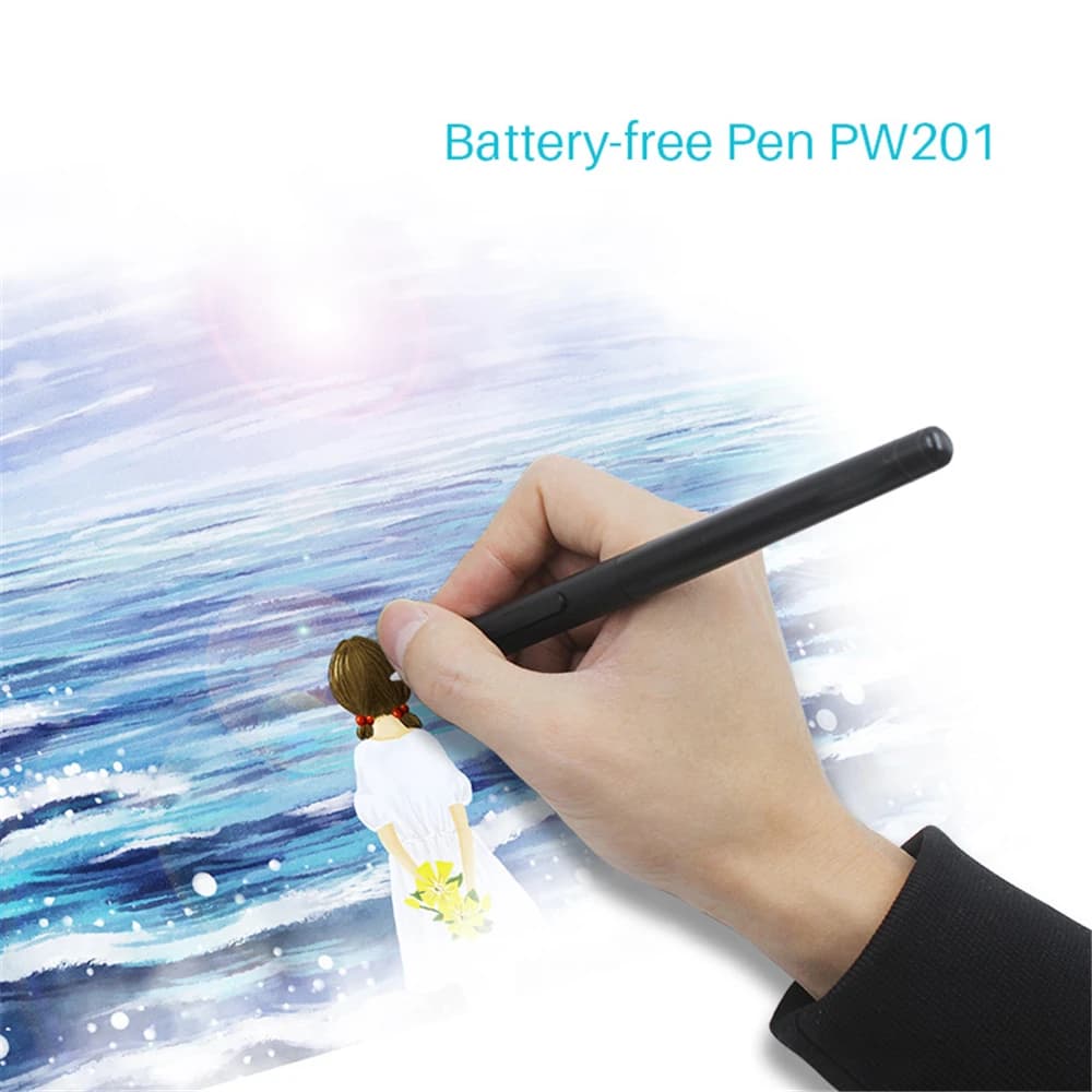 Penna stilo senza batteria 4096 livelli con tasti personalizzati su due lati per HUION PW201 per tavoletta grafica digitale H430P