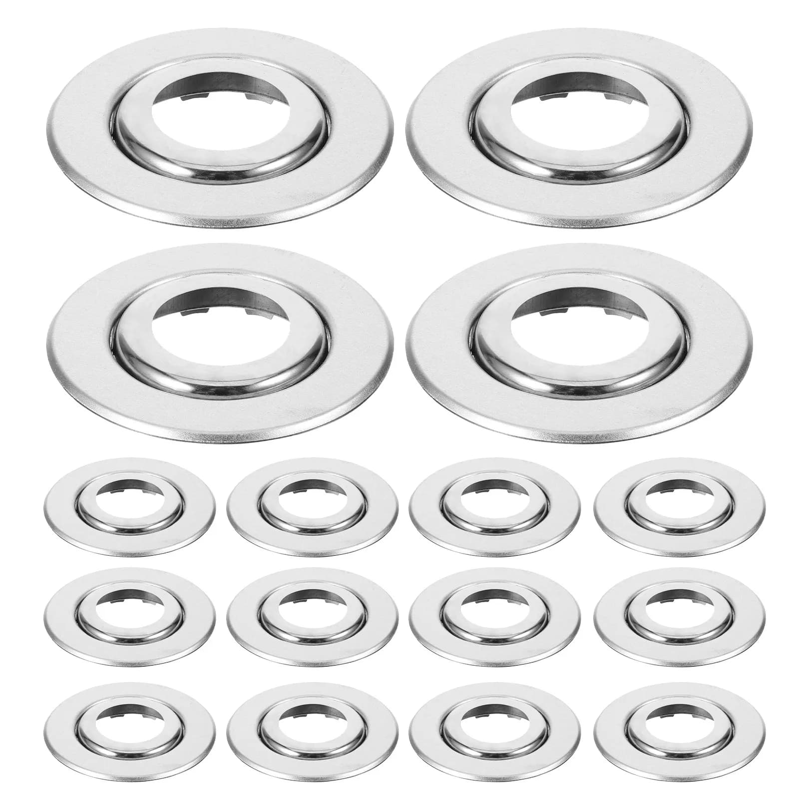 30Pcs Stainless Steel Fire Sprinkler Escutcheon Ring Dual-Layer Cover Plate Conceals Mounting Marks Universal Fit for Commercial