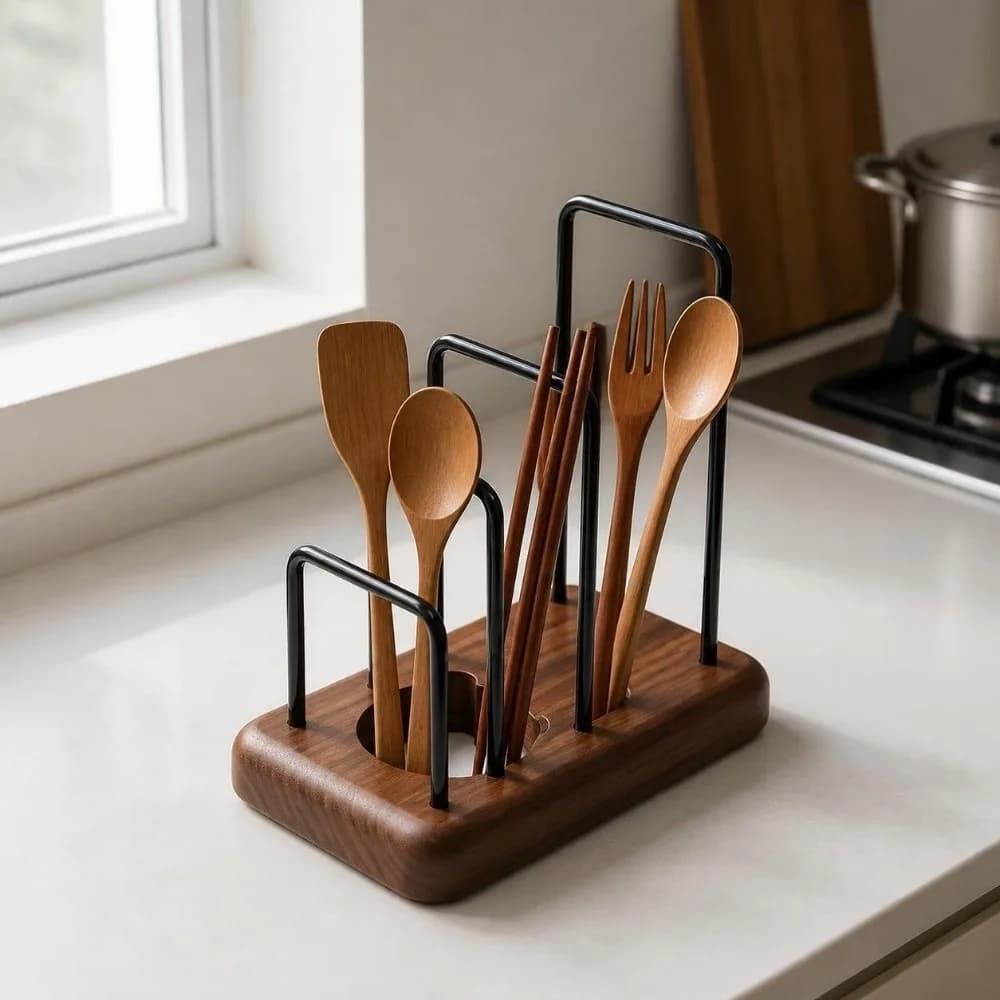 3 Slot Chopping Board Rack Upright Storage Stable Base Cutting Board Holder Moisture Resistant Polished Surface