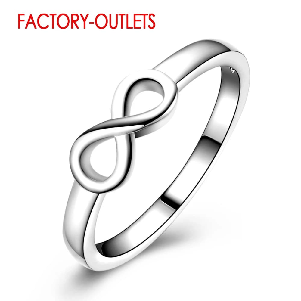 Anello infinito in autentico argento sterling 925 simbolo romantico gioielli di moda migliori regali per le donne ragazze fidanzamento di nozze