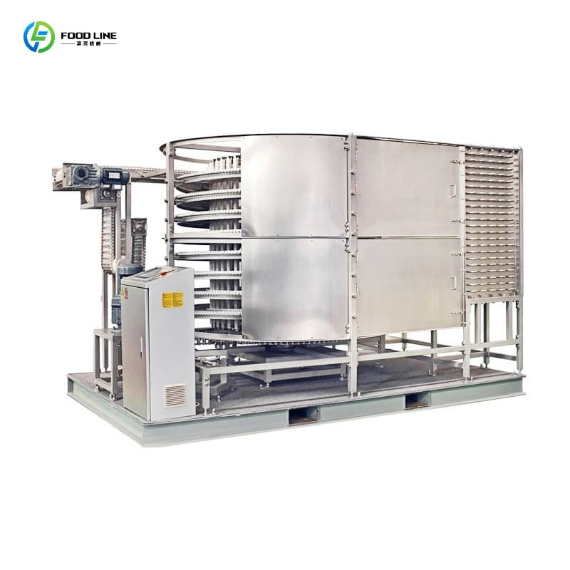 Macchina commerciale per congelatore a spirale IQF ad alta efficienza per il congelamento rapido delle pasta