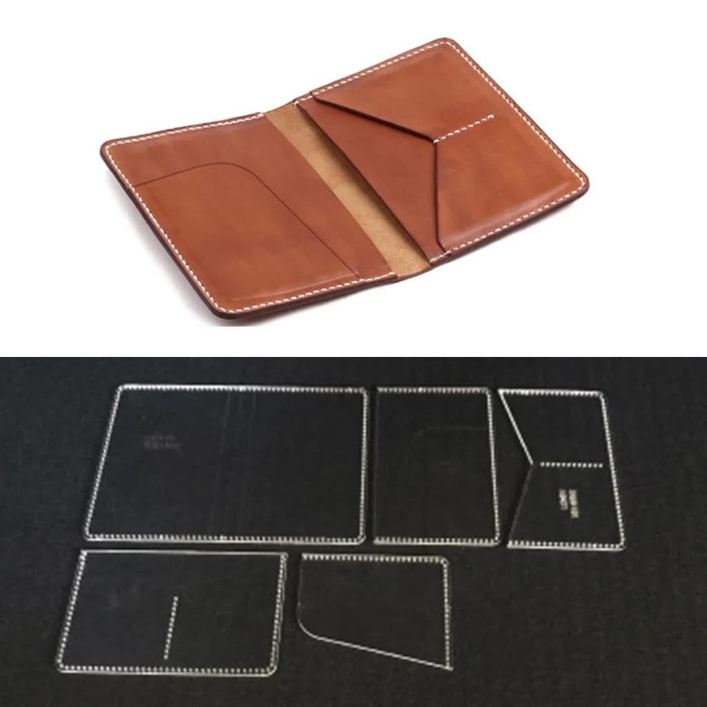 Stencil in Acrilico per Porta Carte, Modello Trasparente per Creazione di Portacarte e Portafogli in Pelle