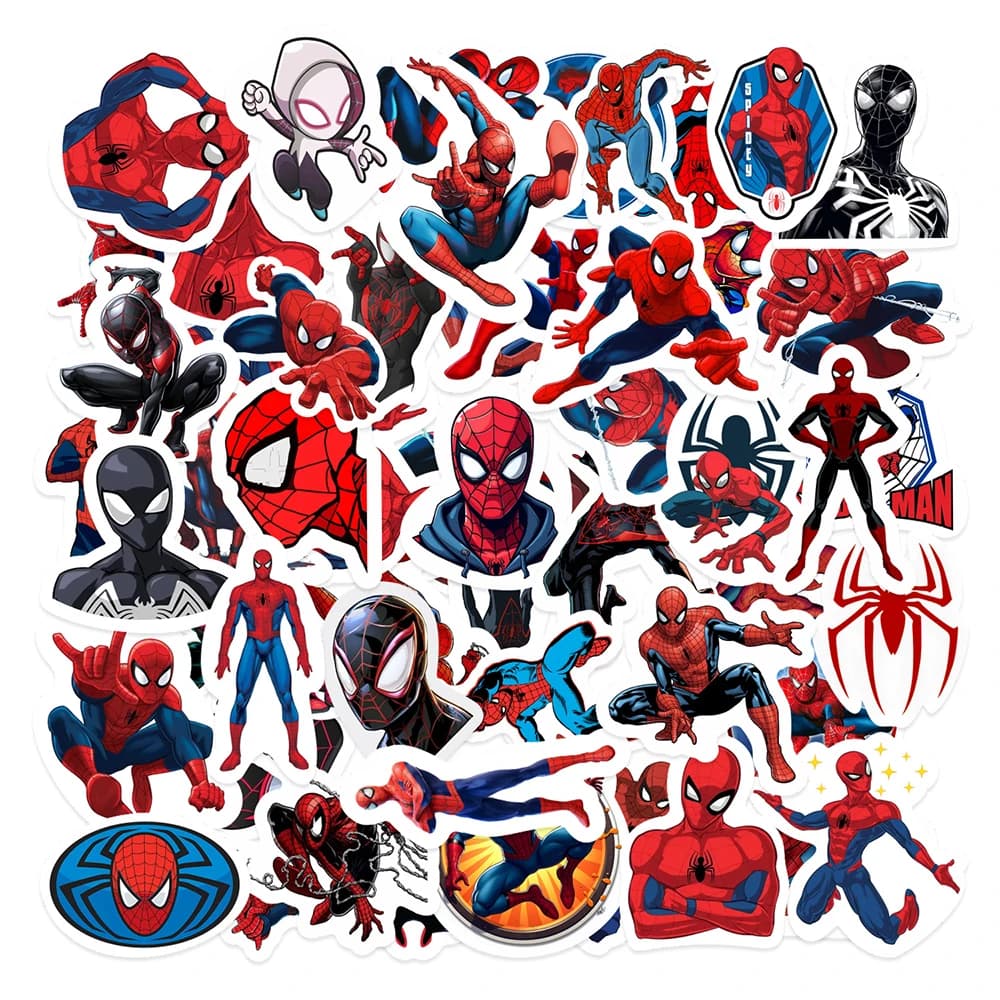 10/30/55 Pezzi Nuovi Adesivi Cool di Spider-Man Marvel, Decalcomanie Cartoon Supereroi per Skateboard, Valigie, Quaderni, Decorazioni