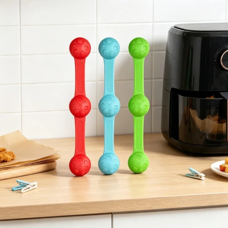 6pcs Air Fryer Silicone Magnets Parchment Paper Holder Rack Heat Resistant Baking Accessories Magnetic Weight for Kitchen Use