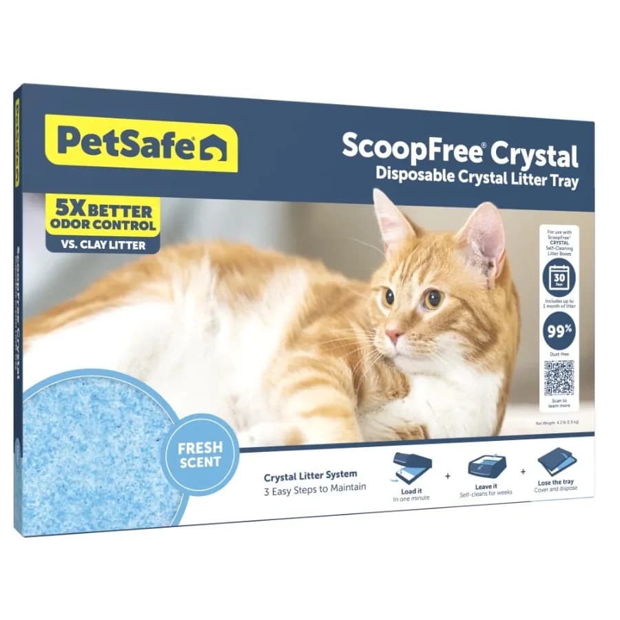 ScoopFree Crystal Disposable Cat Litter Tray, Fresh Scent, Silica Crystals, 1-Pack, Blue