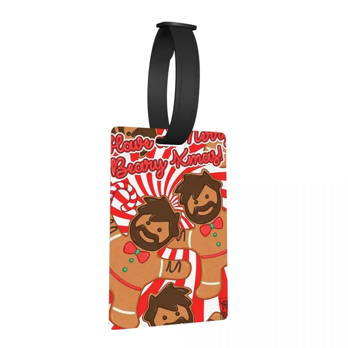 Etichette per bagagli con orsetto di pan di zenzero di Natale Accessori per valigie Viaggi Simpatico portabagagli Etichetta d'imbarco Porta etichette ID Nome Indirizzo