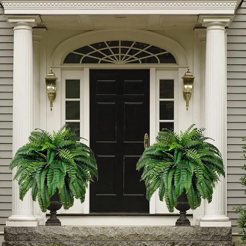 Artificial Fern Fake Plastic Plants Lifelike Decorations UV Resistant For Outdoor Home Kitchen Decor Garden Decoration