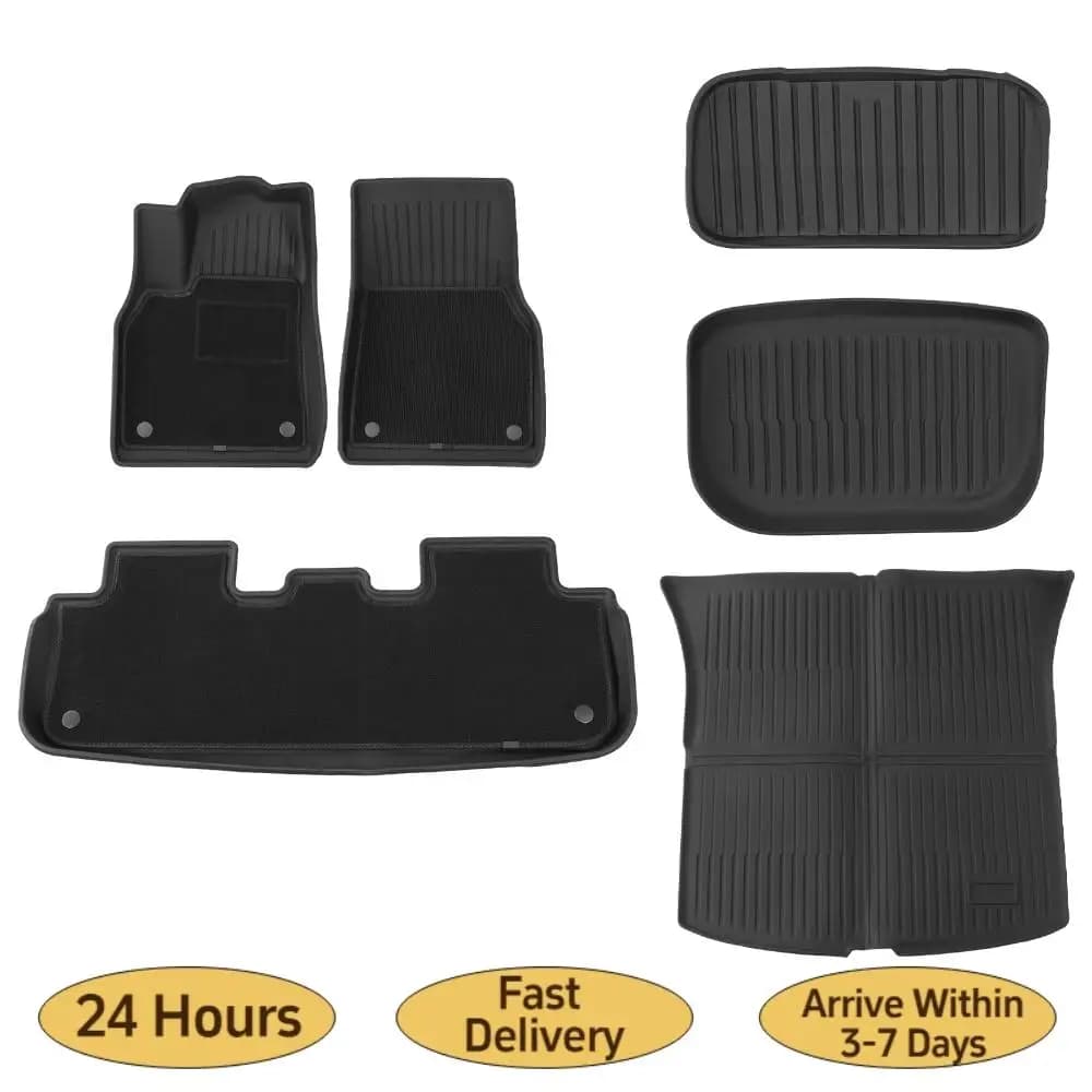 Tappetini e Rivestimenti per Bagagliaio in TPE Set Completo per Tesla Model Y Juniper 2025 2026, Tappetini per Auto a 5 Posti, Accessori Tesla