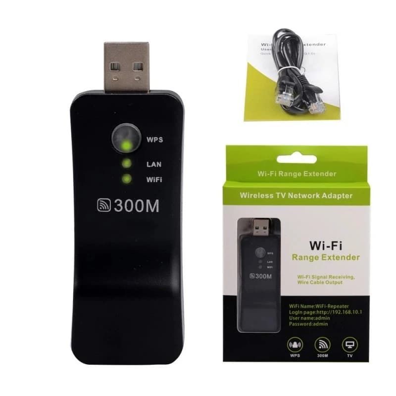 300Mbps Wireless USB WiFi Repeater Mini Portable WiFi Signal Booster Range Extender USB Network Adapter for Smart TV Desktop