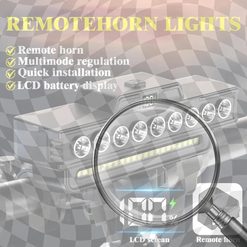9 LED Bicycle Headlight w/Horn Waterproof Night Riding Bike Light (Nine Lamps)