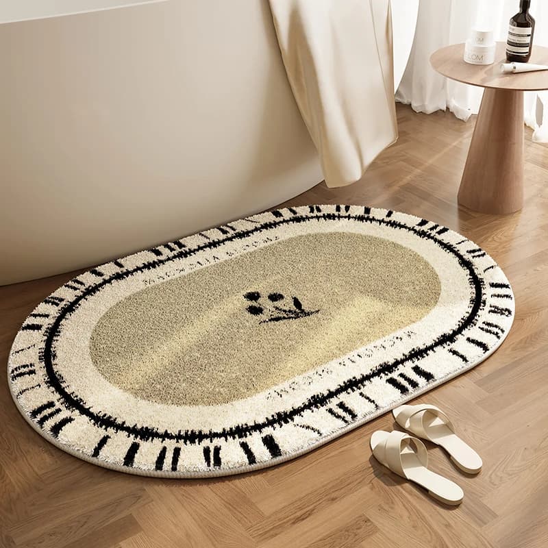 VIKAMA Tappetino da bagno che assorbe l'acqua, tappetino morbido e antiscivolo, tappetino da ingresso di ispirazione francese, decorazione della casa