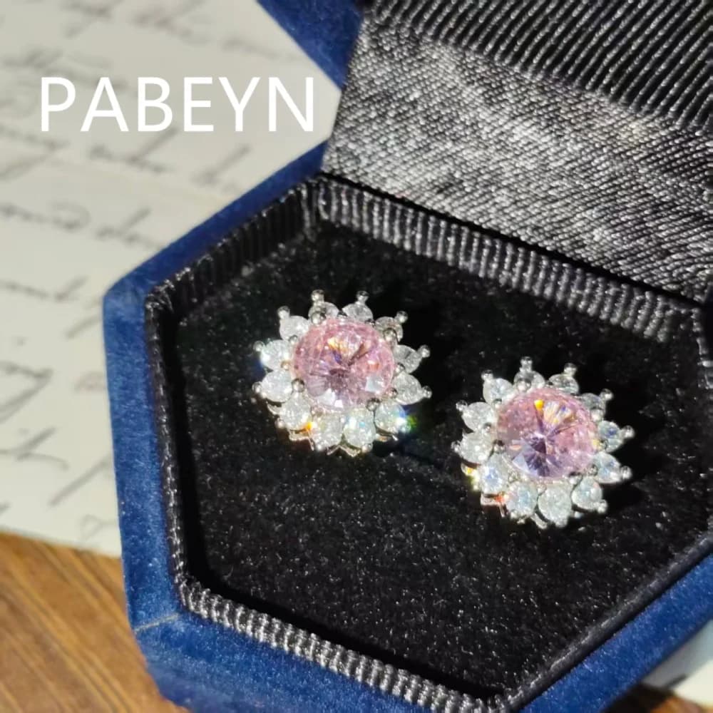925 Sterling Silver Fashion Light Luxury Round Zircon Sunflower Earrings, Birthday Party Wedding Ladies Jewelry Earrings