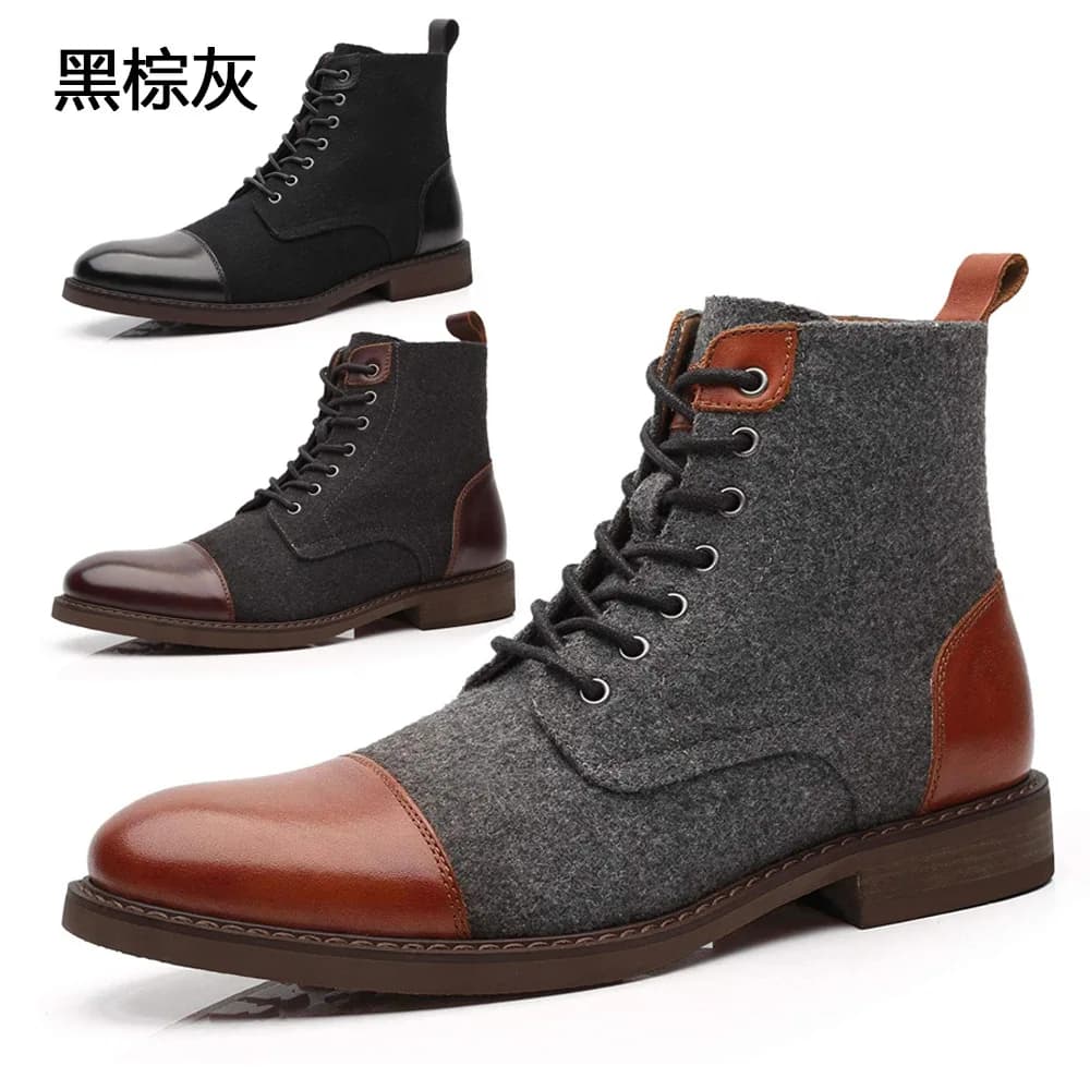 Stivali Classici da Uomo, Stivaletti Casual alla Moda con Lacci, Stile Europeo e Americano, Stivali Eleganti da Uomo per Affari, Stivali Oxford