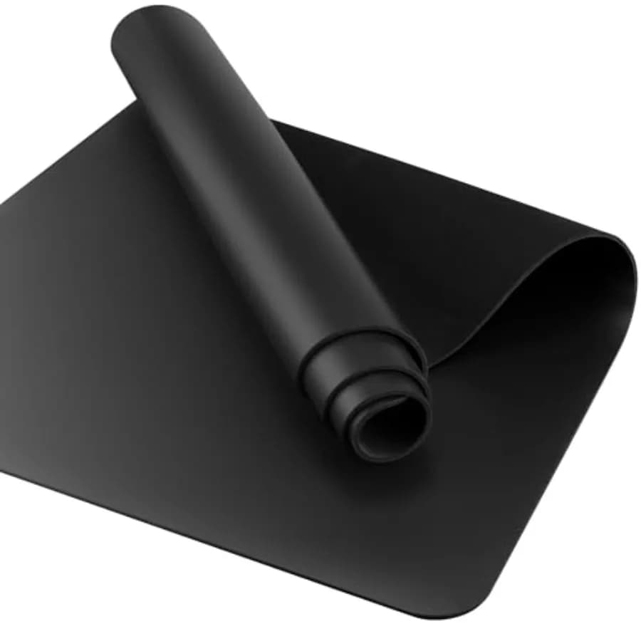 Tappetino Yoga Professionale in PU e Gomma Naturale Antiscivolo Spessore 5mm, Tappetini per Allenamento Donna e Uomo 183x69cm, Tappetino Largo per Esercizi