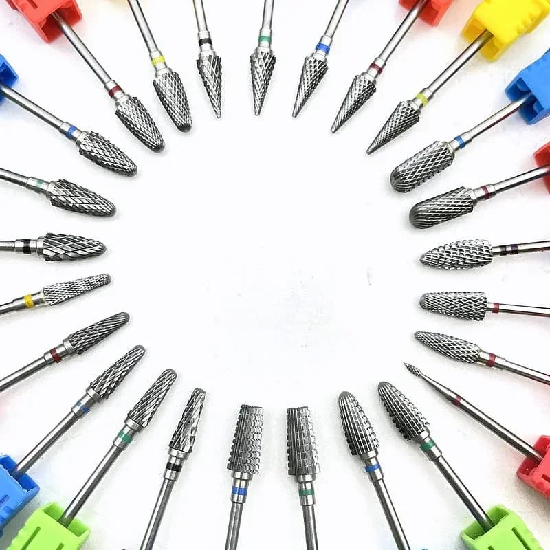 Punte da trapano per unghie in carburo di tungsteno Macchina per taglierina per unghie Lima per unghie Manicure Punta da trapano per unghie in carburo Frese dentali 1pz