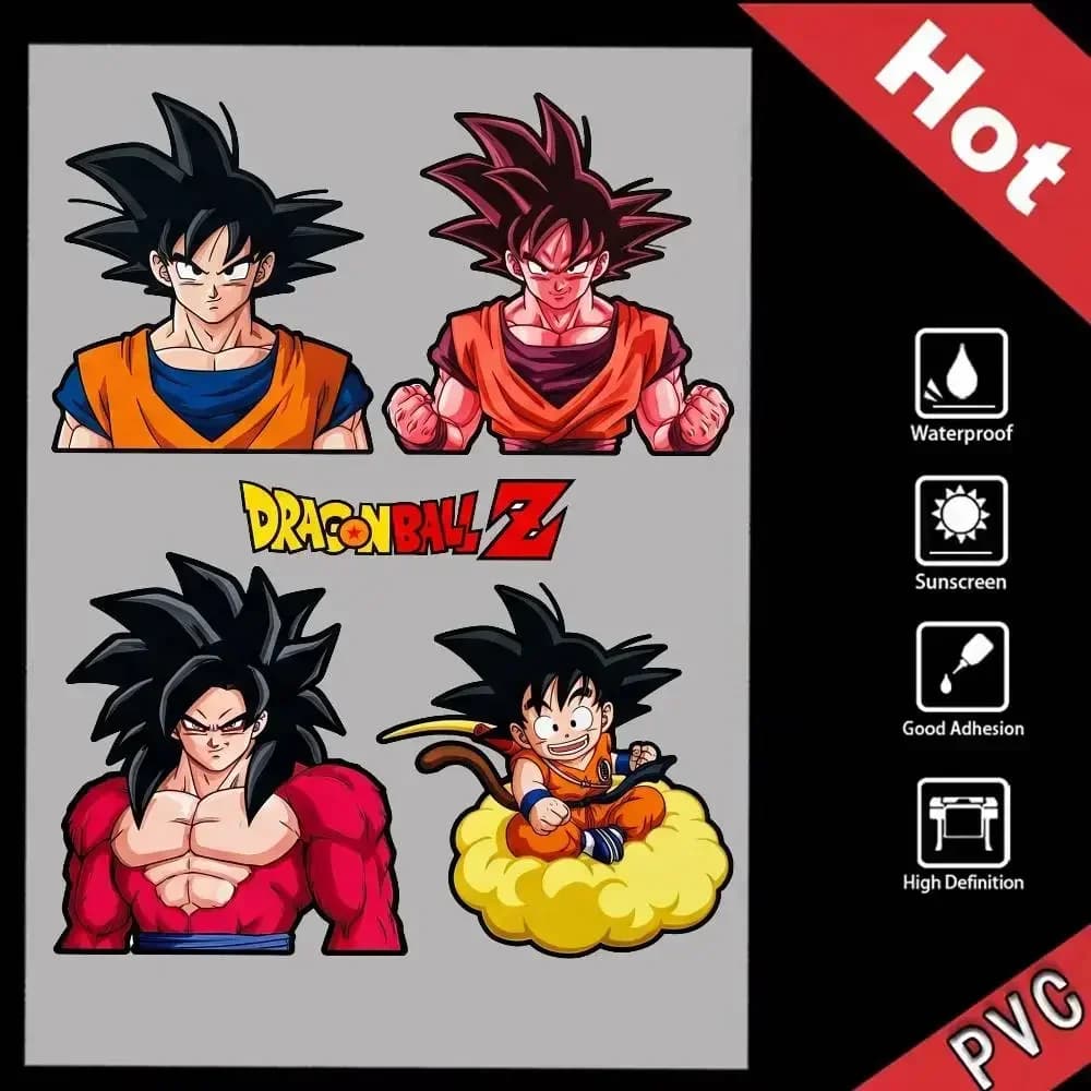 DRAGON BALL Vegeta Goku Universal Multi-Purpose Reflective Stickers Scratch Conceal For Auto Bike Helmet Mug Fridge Decoration