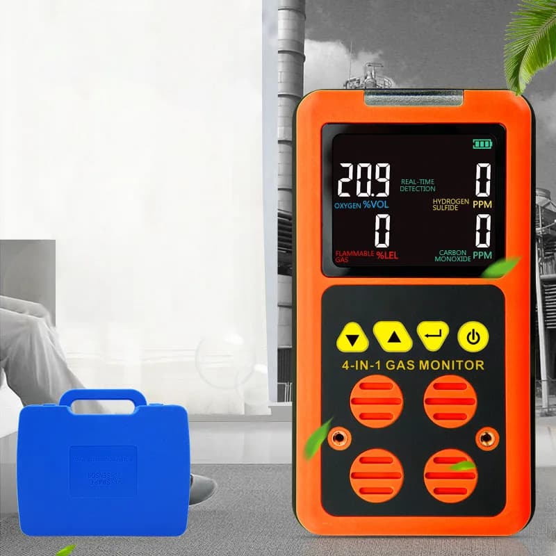 Rilevatore di Gas Multiplo 4 in 1: Monitor per Ossigeno O2, Idrogeno Solforato H2S, Monossido di Carbonio CO e Gas Combustibili LEL