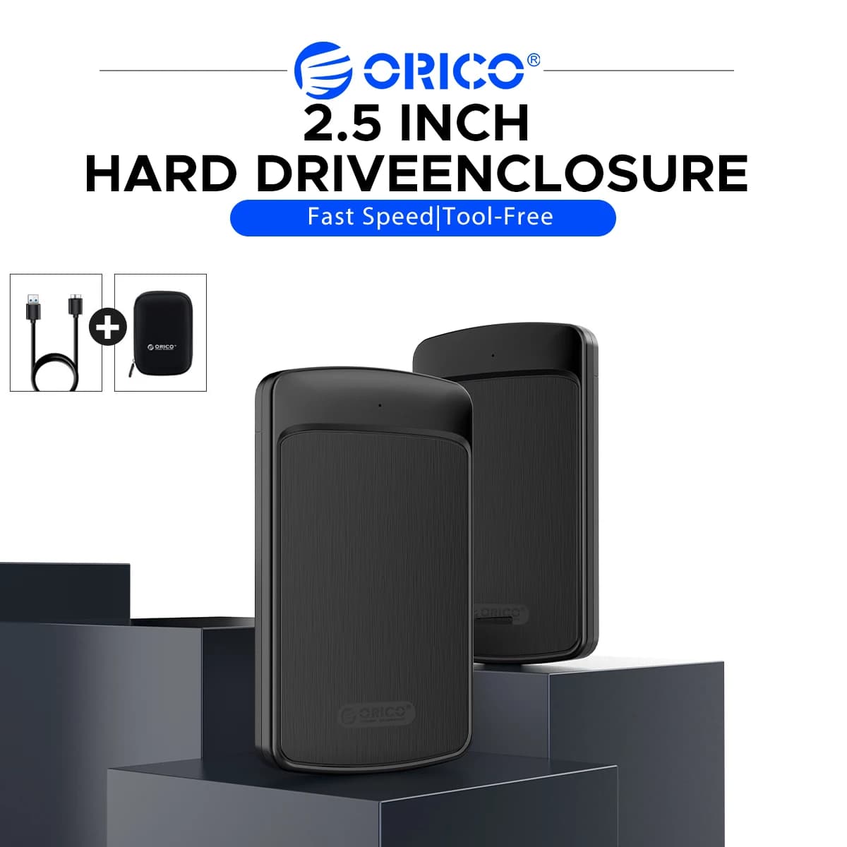 ORICO 2.5 Inch HDD SSD Enclosure USB3.0 5Gbps SATA External Hard Drive Case Fit 7-9.5mm Laptop Disk HD Externo for PC Notebook