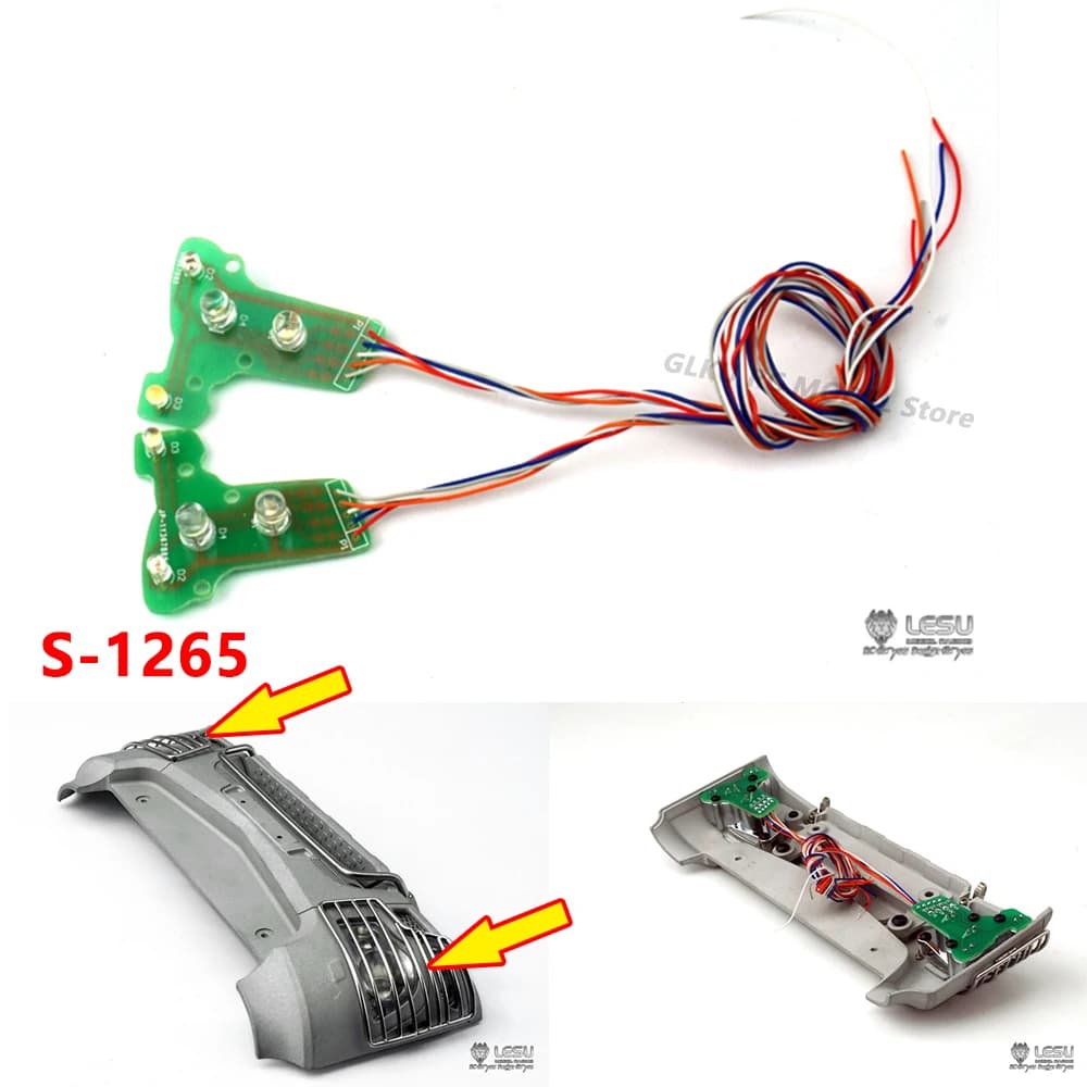 1/14 RC modello di camion giocattolo faro LESU S-1265 per Tamiya 3363 3348 camion del trattore LED riflettore struttura del circuito