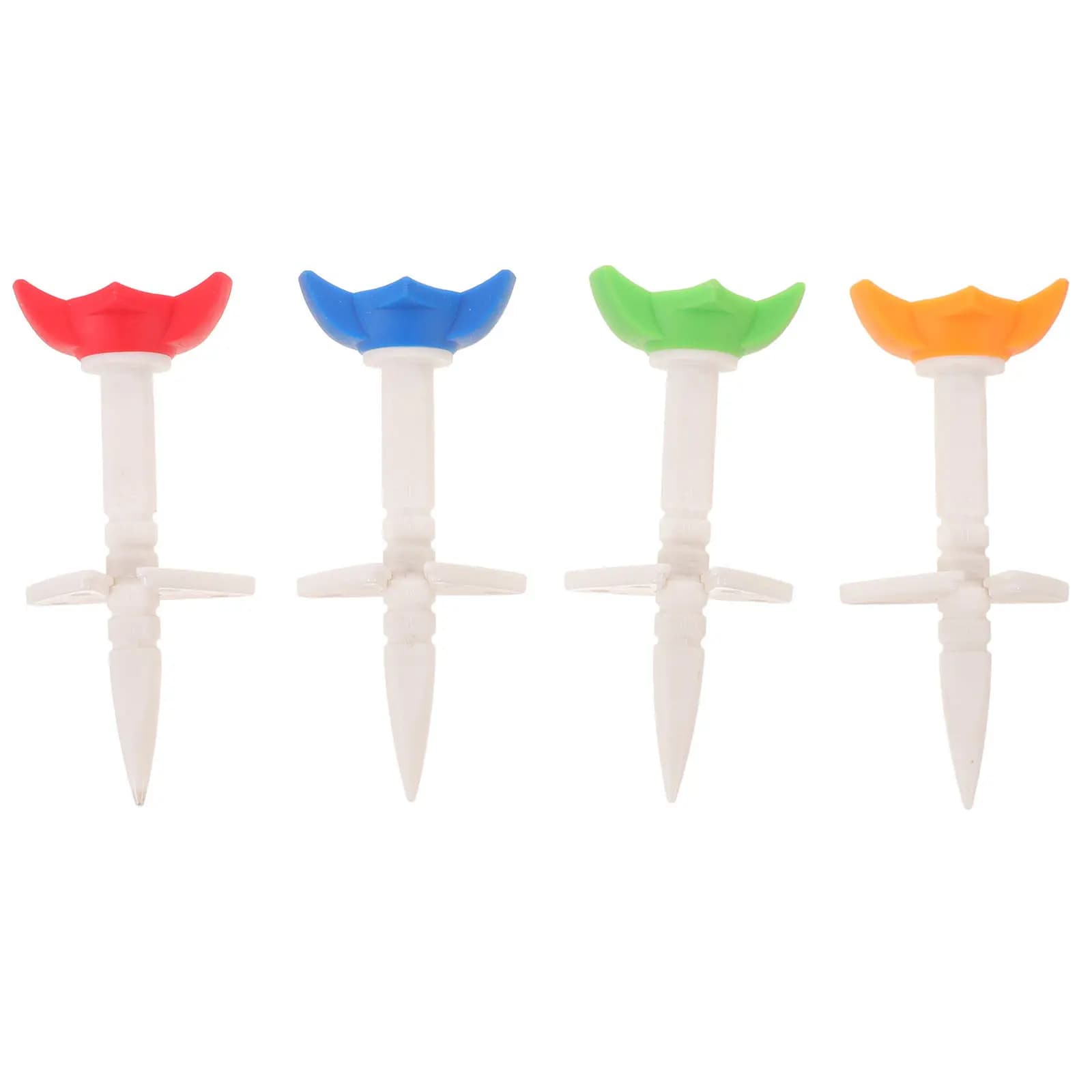 4 Pcs Golf Adjustable Tee Practice Colored Ball Stands Tees Holder Launching Pegs Holders