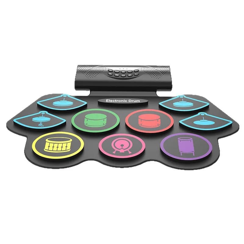 Pad per batteria elettronica Bluetooth portatile per bambini, strumento musicale a percussione arrotolabile