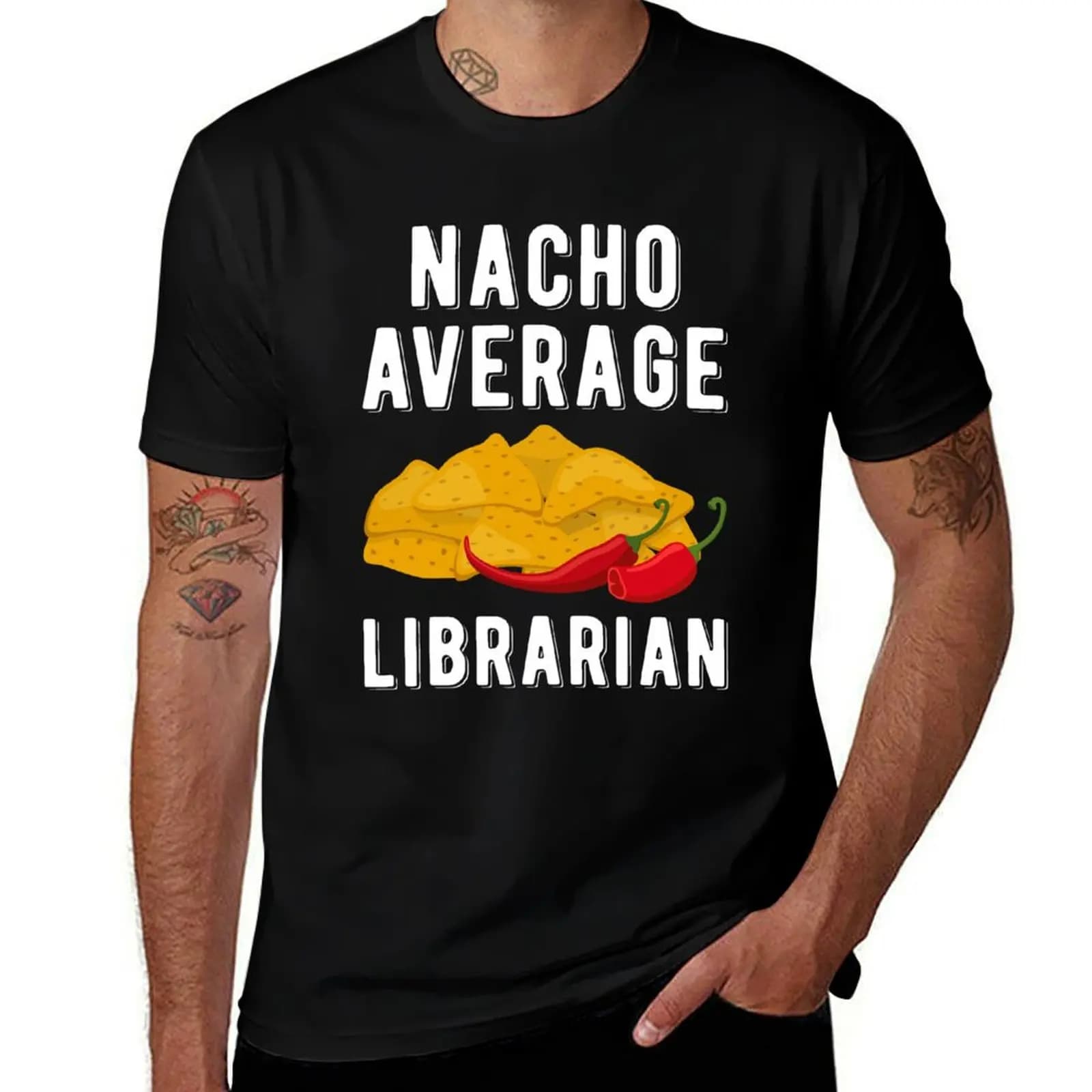 T-shirt Nacho Average Librarian Funny Mexican Food Cinco De Mayo, maglietta sportiva leggera per la corsa