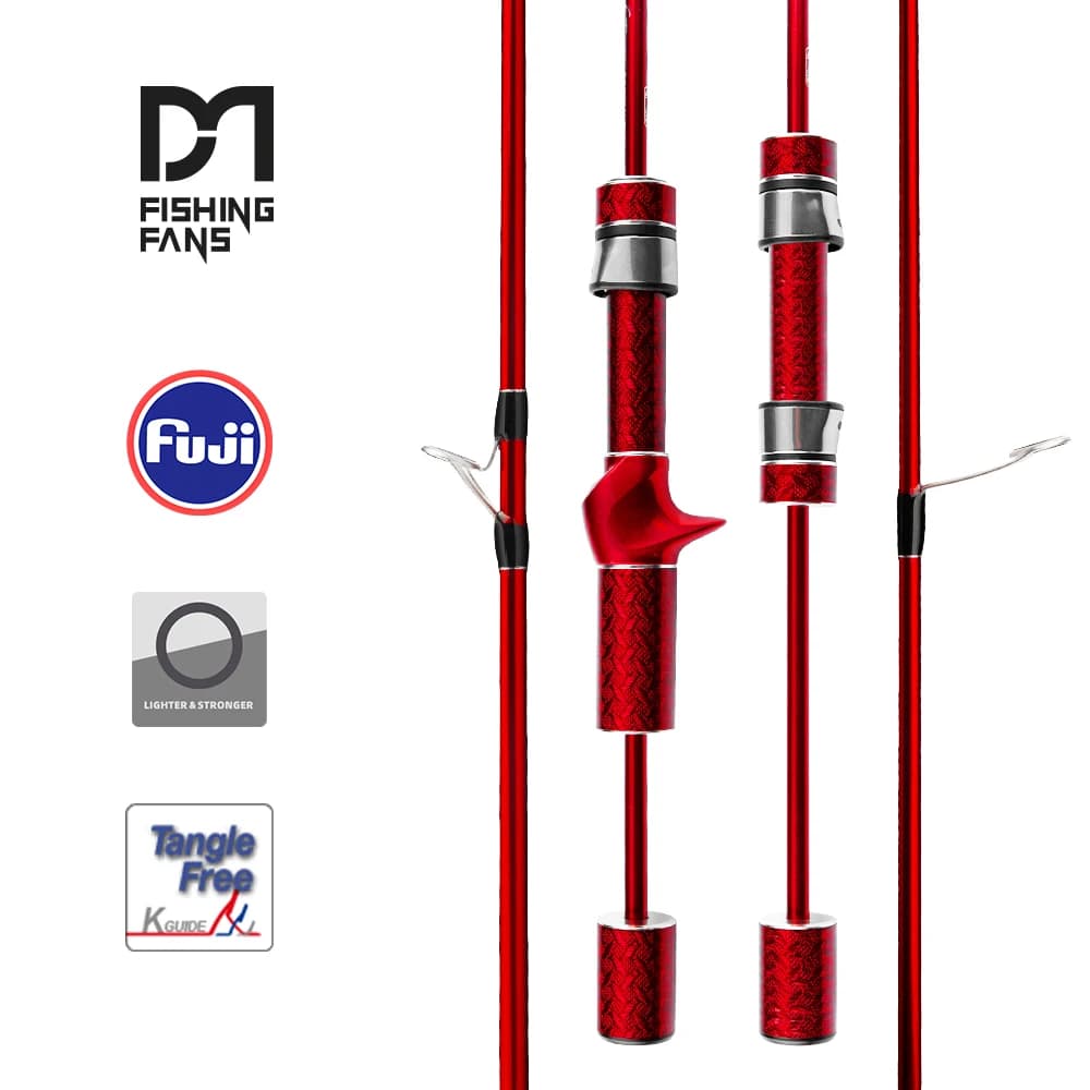 Canna da Pesca FISHINGFANS ORCA 1.32m-12.43m con Anelli FUJI O GUIDE, Manico in Carbonio UL ML, Leggera per Spinning e Casting