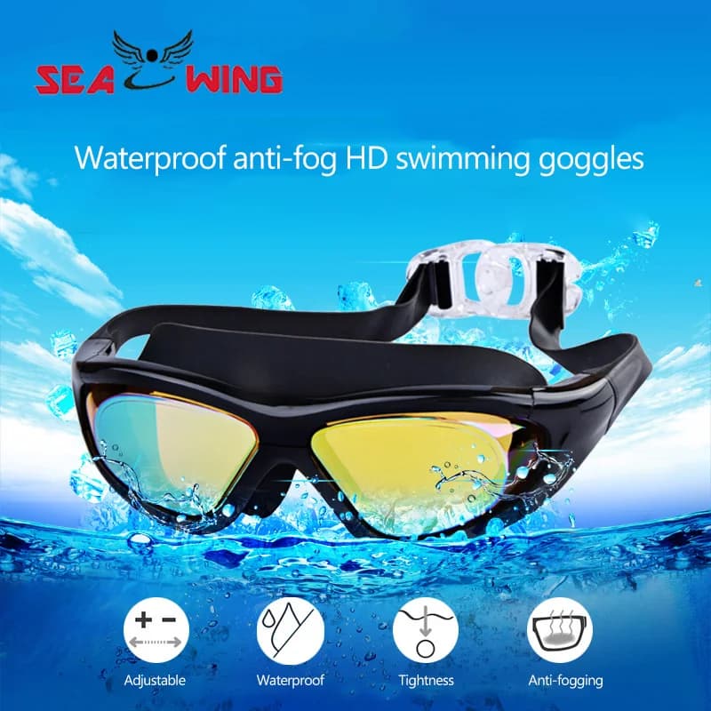 Swimwear for electrolytic myopia colored flat light for man and woman with high definition anti-fog for adults