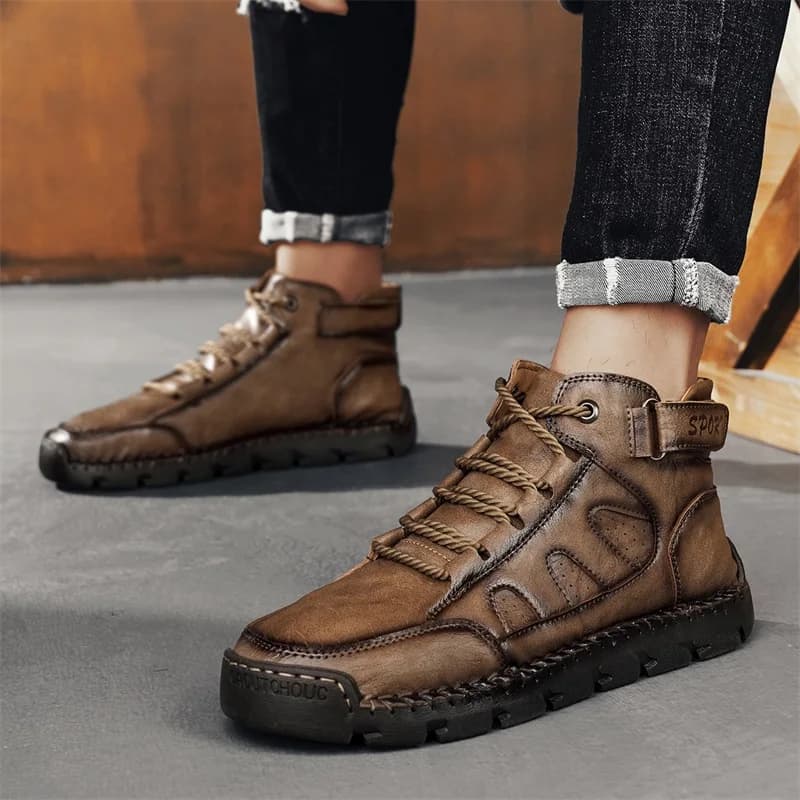 Men Retro Ankle Boots Non Slip Wear Resistant Outdoor Mountain Trekking Shoes Men Daily Casual Comfort Walking Driving Sneakers