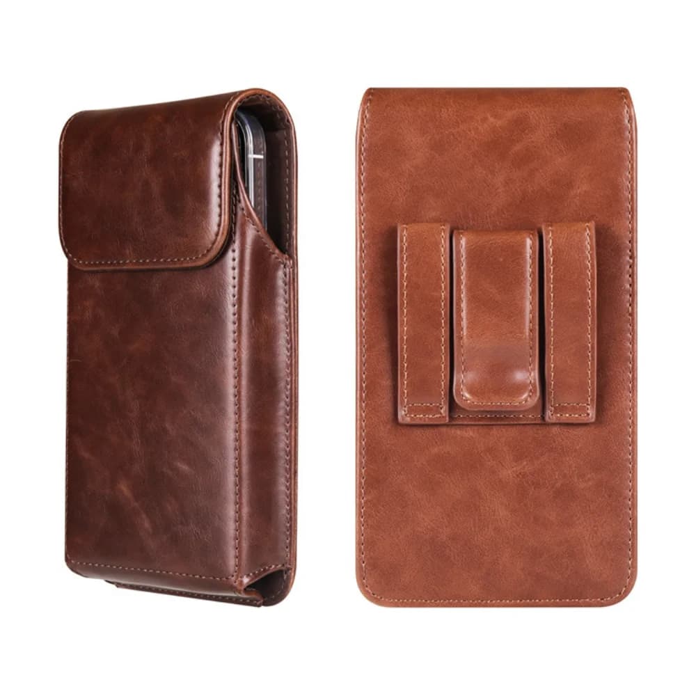 Luxury Cow magnetic Leather Belt Clip Phone Case Men Travel Waist Bag For iPhone Samsung Xiaomi Smart phone Holster Pouch Cover
