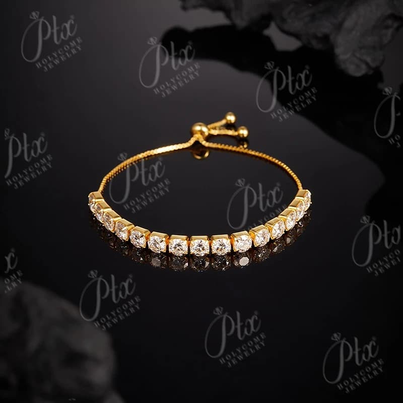 Collana con bracciale Moissanite regolabile da 3-4 mm, stile da donna, in argento 925, regalo di festa popolare e alla moda, regalo di anniversario