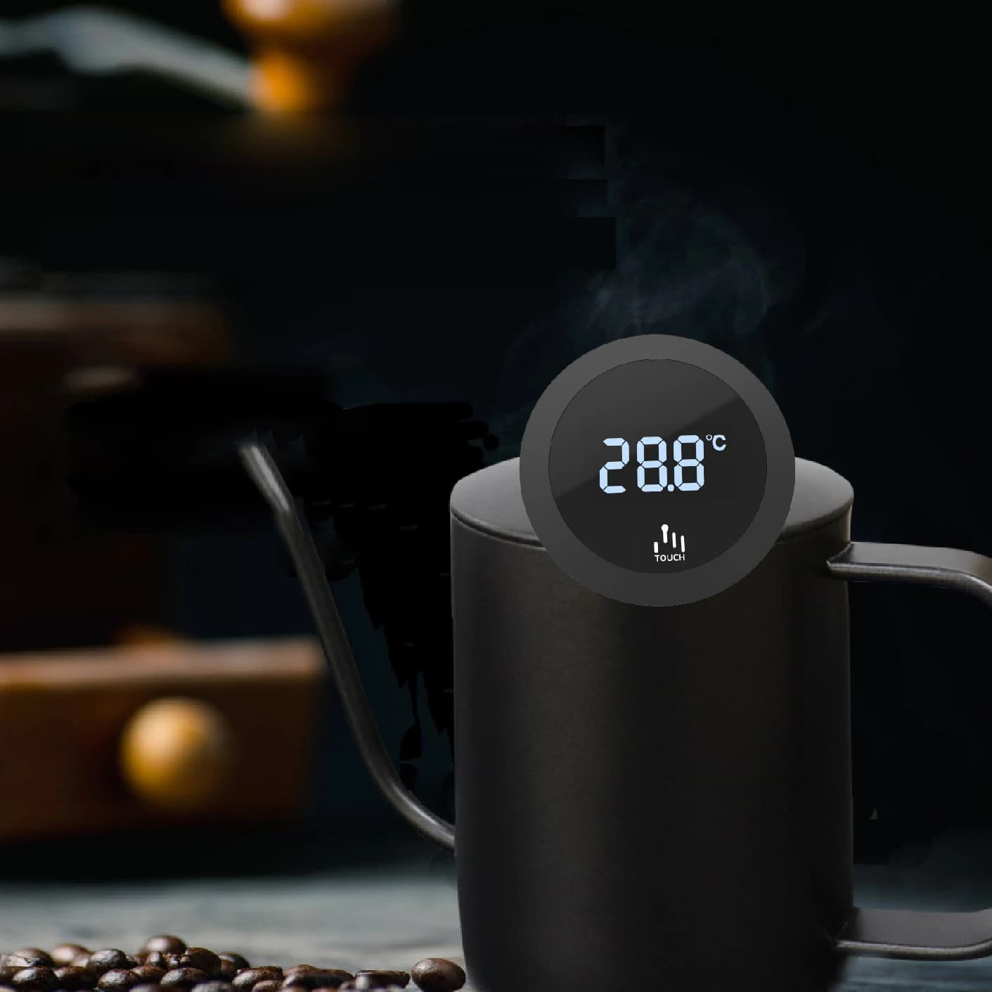 Da 0 a 100 ℃ Termometro con quadrante touch screen per caffettiera Brocca per schiuma di latte Caffè professionale Cucina Misurazione della temperatura