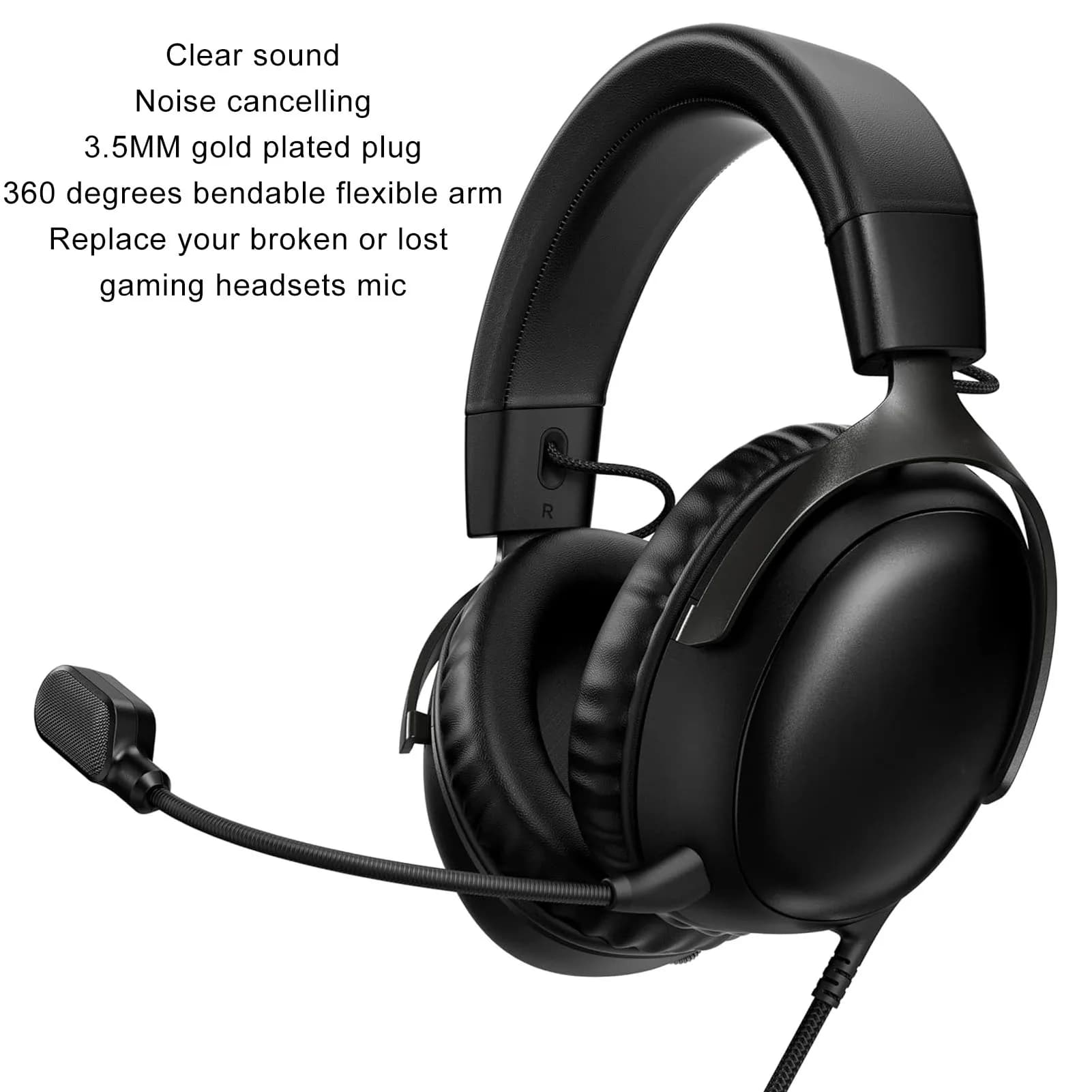 Replacement game microphone for gaming headphones Cloud III with noise cancellation Boom for 3.5 mm detachable microphone Boom for detachable microphone