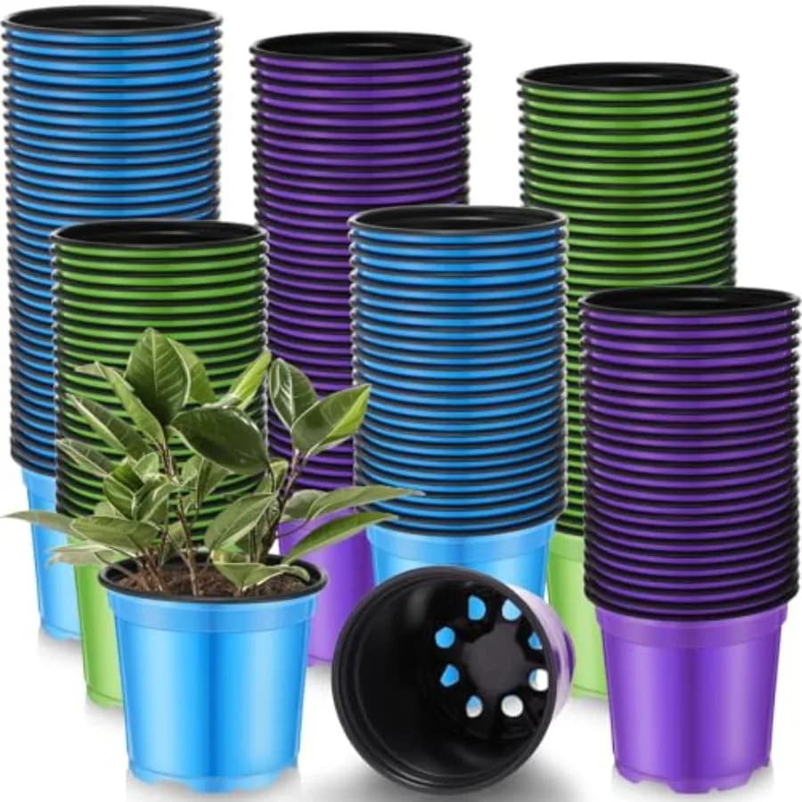 150 Pieces Plastic Vases of 4 Inchs for Semina and Germination with Draining Holes, Planter Expenses for Internal and External Plants