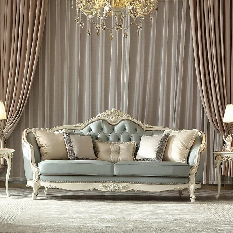 Divano Ergonomico con Braccioli Imbottiti, Lussuoso ed Elegante per Soggiorno, Comodo per Coppie, Unico per Camera da Letto, Arredamento per Salone